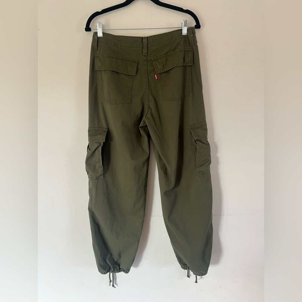 Levi’s ’94 Baggy Army Green Cotton Twill Cargo Jogger‎ Utility Pants Size 27 - Picture 9 of 13